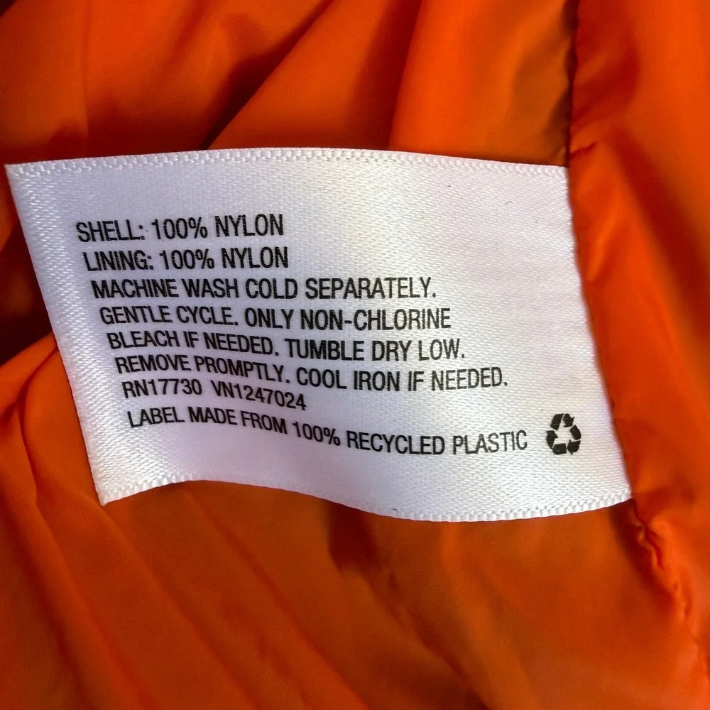 Hunter for Target Olive Green Ruched Sleeve Bomber Jacket Orange Zip Small